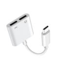 FT_AC42 2 in 1 18W PD USB-C / Type-C Male to USB-C / Type-C Audio + USB-C / Type-C Charging Female Audio Adapter