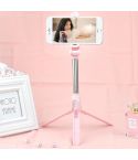 XT10 Multi-function Mobile Live Broadcast Bluetooth Self-timer Pole Tripod (Pink)