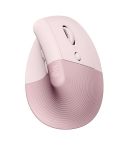 Logitech Lift Vertical 1000DPI 2.4GHz Ergonomic Wireless Bluetooth Dual Mode Mouse (Pink)