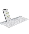 Logitech K580 Dual Modes Thin and Light Multi-device Wireless Keyboard with Phone Holder (White)