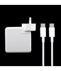 87W USB-C / Type-C Power Adapter with 2m USB Type-C Male to USB Type-C Male Charging Cable, For iPhone, Galaxy, Huawei, Xiaomi, LG, HTC and Other Smart Phones, Rechargeable Devices