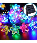 Peach Blossom Shape 50 LEDs Outdoor Garden Waterproof Christmas Spring Festival Decoration Solar Lamp String(Colour)