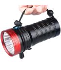 3 Gears, DB18 18xT6, Luminous Flux: 5400lm LED Flashlight, with 4 18650 Batteries (Red Black)