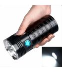 3 Gears, K18MAX 18xT6, Luminous Flux: 5400lm LED Flashlight, Without Battery (Black)