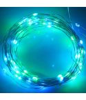 10m 5V 6W 500LM LED Silver String Light, USB Powered SMD-0603 Festival Lamp / Decoration Light Strip(Blue Green Light)