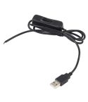 USB Electrical Connector Power Cable for LED Light Bar, with Switch, Cable Length: 1m (Black)