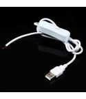 USB Electrical Connector Power Cable for LED Light Bar, with Switch, Cable Length: 1m (White)