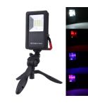 30W IP65 Waterproof USB Charging Floodlight, 24 LEDs SMD5730 2400LM 6000-6500K Red and Blue Light Flashing Warning Lights Portable with Holder