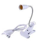 E27 360 Degrees Flexible Clip Lamp Base Holder with Switch, US Plug