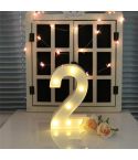 Digit 2 Shape Decoration Light, Dry Battery Powered Warm White Standing Hanging Holiday Light