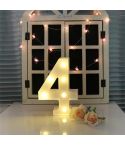Digit 4 Shape Decoration Light, Dry Battery Powered Warm White Standing Hanging Holiday Light