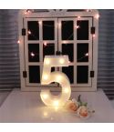 Digit 5 Shape Decoration Light, Dry Battery Powered Warm White Standing Hanging Holiday Light