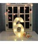 Digit 6 Shape Decoration Light, Dry Battery Powered Warm White Standing Hanging Holiday Light