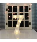 Digit 7 Shape Decoration Light, Dry Battery Powered Warm White Standing Hanging Holiday Light