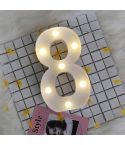 Digit 8 Shape Decoration Light, Dry Battery Powered Warm White Standing Hanging Holiday Light
