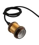 E27 Braided Cable Adapter Lamp Head, Cable Length: 1m