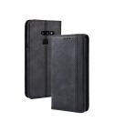 Magnetic Buckle Retro Texture Horizontal Flip Leather Case for LG G8 ThinQ, with Holder & Card Slots & Wallet (Black)
