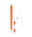 Cute Carrot Liquid Silicone Protective Cover with Pen Cap & Nib Cover for Huawei M-Pencil(Orange)