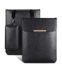 13.3 inch Laptop 2 in 1 PU Leather Sleeve Liner Bag with Mouse Storage Bag(Black)