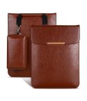 13.3 inch Laptop 2 in 1 PU Leather Sleeve Liner Bag with Mouse Storage Bag(Brown)