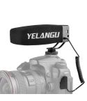 YELANG MIC09 Shotgun Gain Condenser Broadcast Microphone with Windshield for Canon / Nikon / Sony DSLR Cameras, Smartphones(Black)