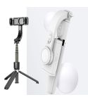 L08 Adjustable Gimbal Stabilize Bluetooth Self-timer Pole Tripod Selfie Stick(White)