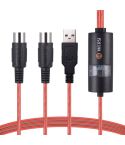 WERSI UM-18 USB MIDI Cable MidiPort Midi Cable Electric Piano Electronic Drum Music Editing Line, Length: 2m(Red)