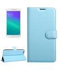 For OPPO  R9s Plus Litchi Texture Horizontal Flip Leather Case with Magnetic Buckle & Holder & Card Slots & Wallet(Blue)