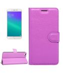 For OPPO  R9s Plus Litchi Texture Horizontal Flip Leather Case with Magnetic Buckle & Holder & Card Slots & Wallet(Purple)
