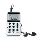 Portable AM / FM Two Bands Rechargeable Stereo Radio Mini Receiver with & LCD Screen & Earphone Jack & Lanyard (White)