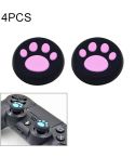 4 PCS Cute Cat Paw Silicone Protective Cover for PS4 / PS3 / PS2 / XBOX360 / XBOXONE / WIIU Gamepad Joystick(Pink)