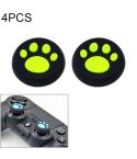 4 PCS Cute Cat Paw Silicone Protective Cover for PS4 / PS3 / PS2 / XBOX360 / XBOXONE / WIIU Gamepad Joystick(Green)