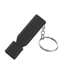 MNL-006 Aluminum Alloy Double Tube High Frequency Whistle Children Outdoor Survival Whistle with Key Ring(Black)