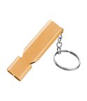 MNL-006 Aluminum Alloy Double Tube High Frequency Whistle Children Outdoor Survival Whistle with Key Ring(Gold)