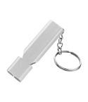 MNL-006 Aluminum Alloy Double Tube High Frequency Whistle Children Outdoor Survival Whistle with Key Ring(Silver)