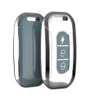 Electric Vehicle Key Electroplated TPU Case For AIMA C (Blue)