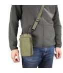 Outdoor Phone Carrying Case Pouch Nylon Crossbody Shoulder Cell Phone Holster Waist Belt Wallet Bag with Carabiner(Army Green)