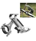 Universal Non-rotatable Aluminum Alloy Fixing Frame Motorcycle Bicycle Mobile Phone Holder (Titanium Color)