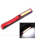 100LM High Brightness Pen Shape Work Light / Flashlight, White Light , COB LED 2-Modes with 90 Degree Rotatable Magnetic Pen Clip(Red)