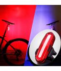 AQY-096 IPX4 Detachable USB Rechargeable Dual Color LED Bike Taillight (Blue & Red)