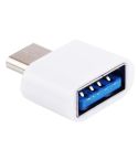 Plastic USB-C / Type-C Male to USB 2.0 Female OTG Data Transmission Charging Adapter(White)