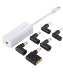 Laptop Power Adapter 65W USB-C / Type-C Converter to 6 in 1 Power Adapter (White)