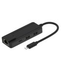 Onten 75002 8PIN to RJ45 Hub USB 2.0 Adapter(Black)