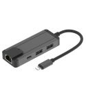 Onten 75002 8PIN to RJ45 Hub USB 2.0 Adapter(Dark Green)