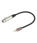 Metal Head 3.5mm Male to Aluminum Shell 3 Pin XLR CANNON Female Audio Connector Adapter Cable, Total Length: about 35cm