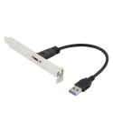 20cm Panel Bracket Header USB-C / Type-C Female to USB 3.0 Male Extension Wire Connector Cord Cable