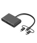 7585B 3 in 1 Micro USB / 8 Pin / Type-C to VGA / HDTV / AV Adapter Mobile HD Screen Player (Black)