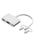 7585B 3 in 1 Micro USB / 8 Pin / Type-C to VGA / HDTV / AV Adapter Mobile HD Screen Player (White)
