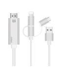 Onten OTN-7537A 3 in 1 1080P Mobile HD Screen Player Adapter Cable(Silver)