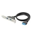 USB3.0 20P F/2AF PCI Rear Baffle Cable (Black)